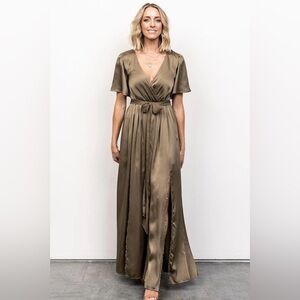New Baltic Born Satin Maxi Dress - Size Small